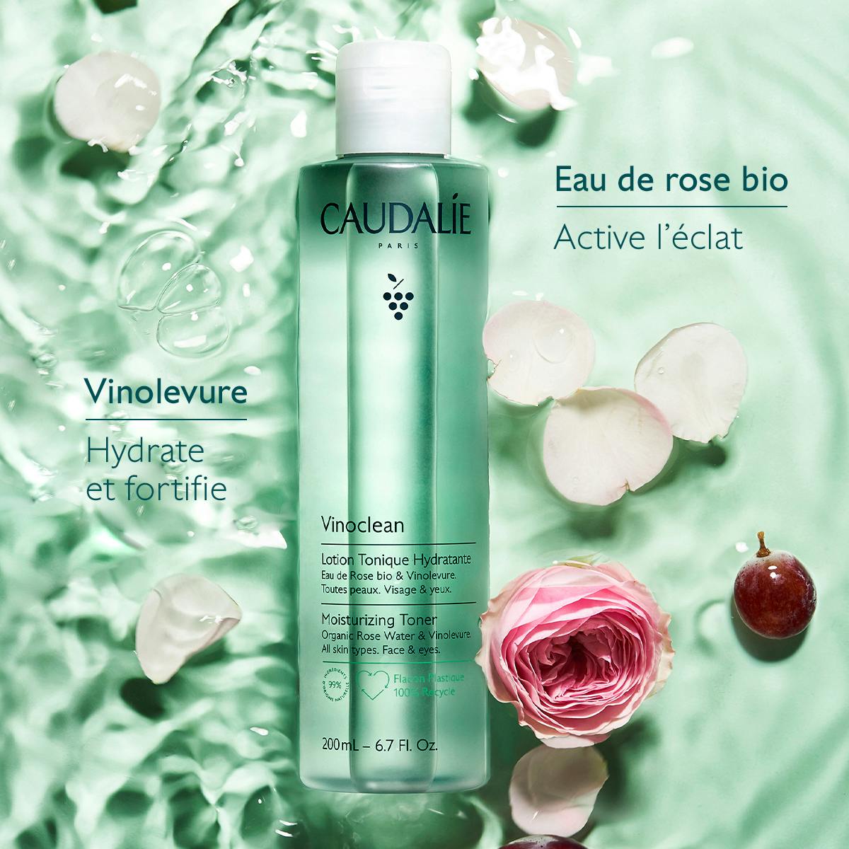 Lotion Tonique Hydratante à l'Eau de Rose Bio - 400ml